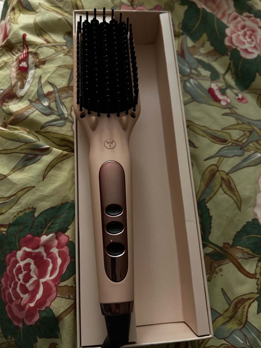 Rose Gold Heated Straightening Brush